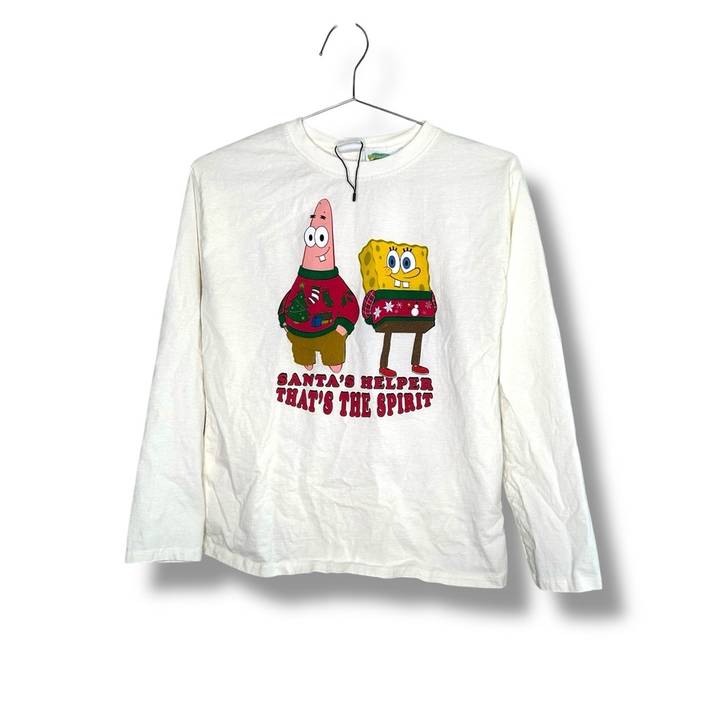 Zara Boys SpongeBob Santa's Helper Holiday Long Sleeve Tee Size 13-14